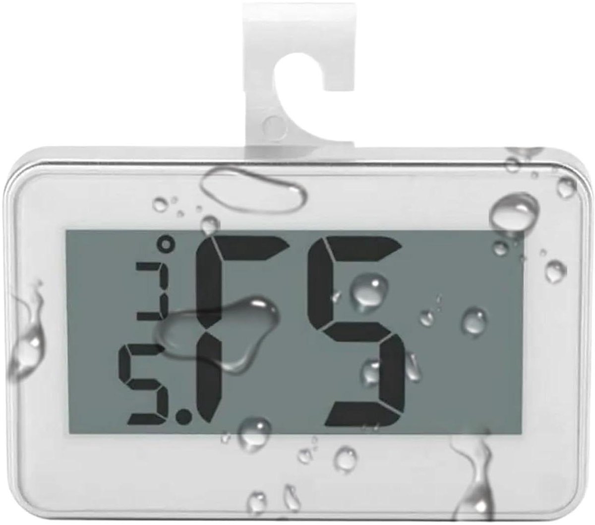 Digitale Koelkastthermometer - Temperatuurmonitor Koelmonitor - Voedsel Veilig Houden - Waterdicht Ontwerp - 7 cm - Wit