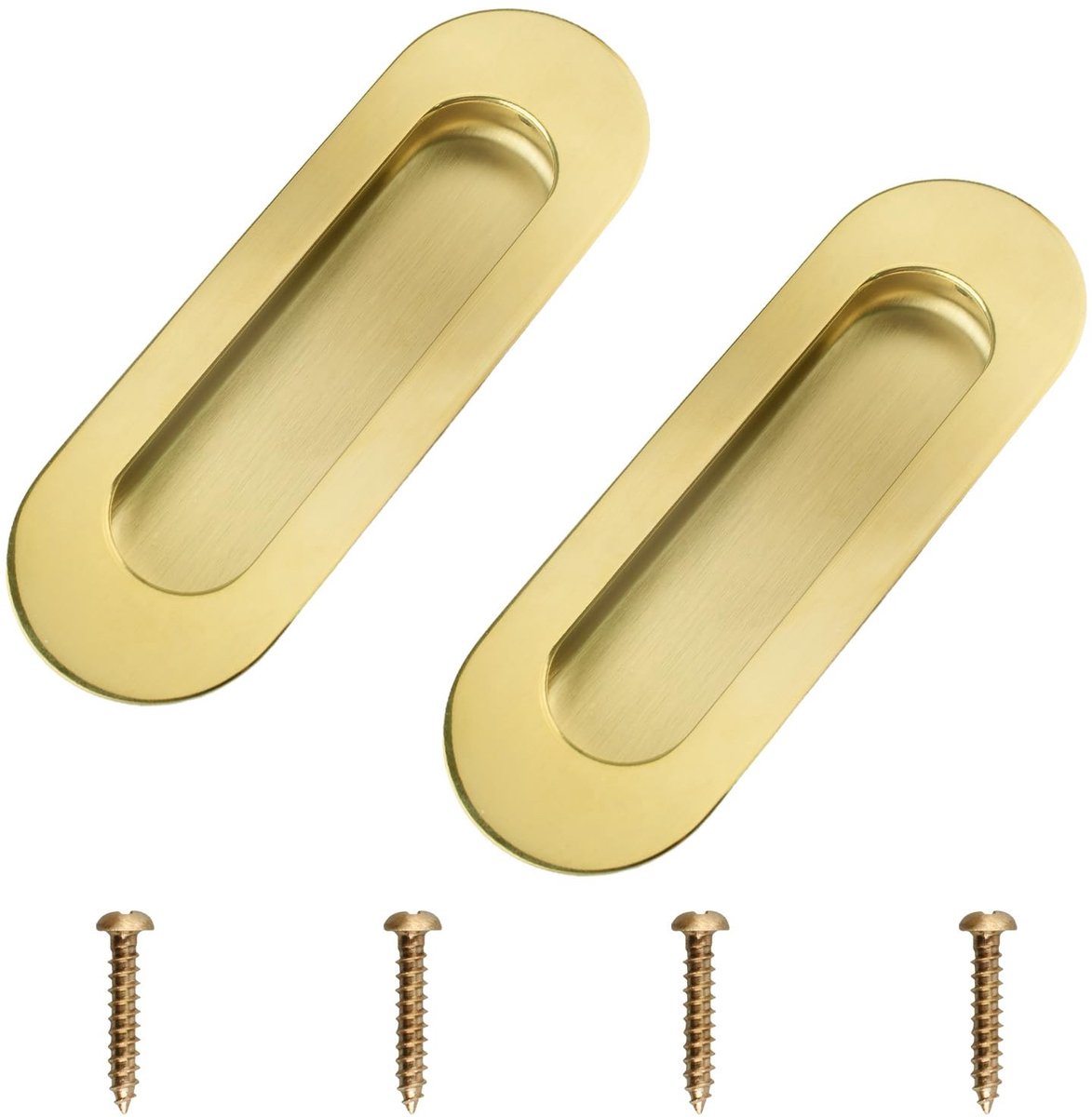 Dailygoods- Flush Pull - Gouden Roestvrij Staal - Ingebed Ontwerp - Verzonken Handvat - 2 Stuks - Antioxidatie Behandeling - Kastgreep