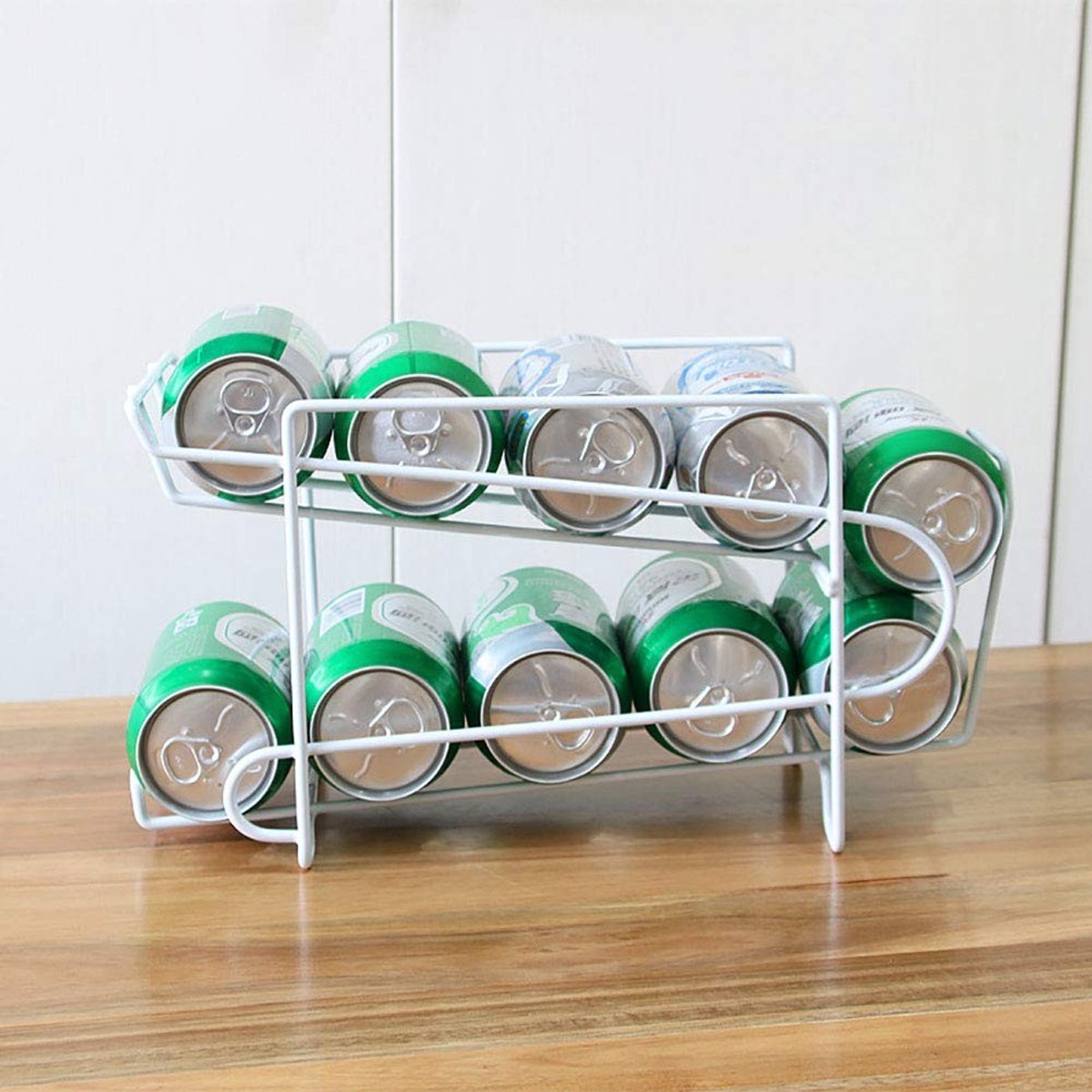 Dailygoods- Blikjeshouder Dubbellaags - Blikjesrek - Koelkastbox - Organizer - Stapelbaar - Geschikt voor blikjes - Drankdispenser