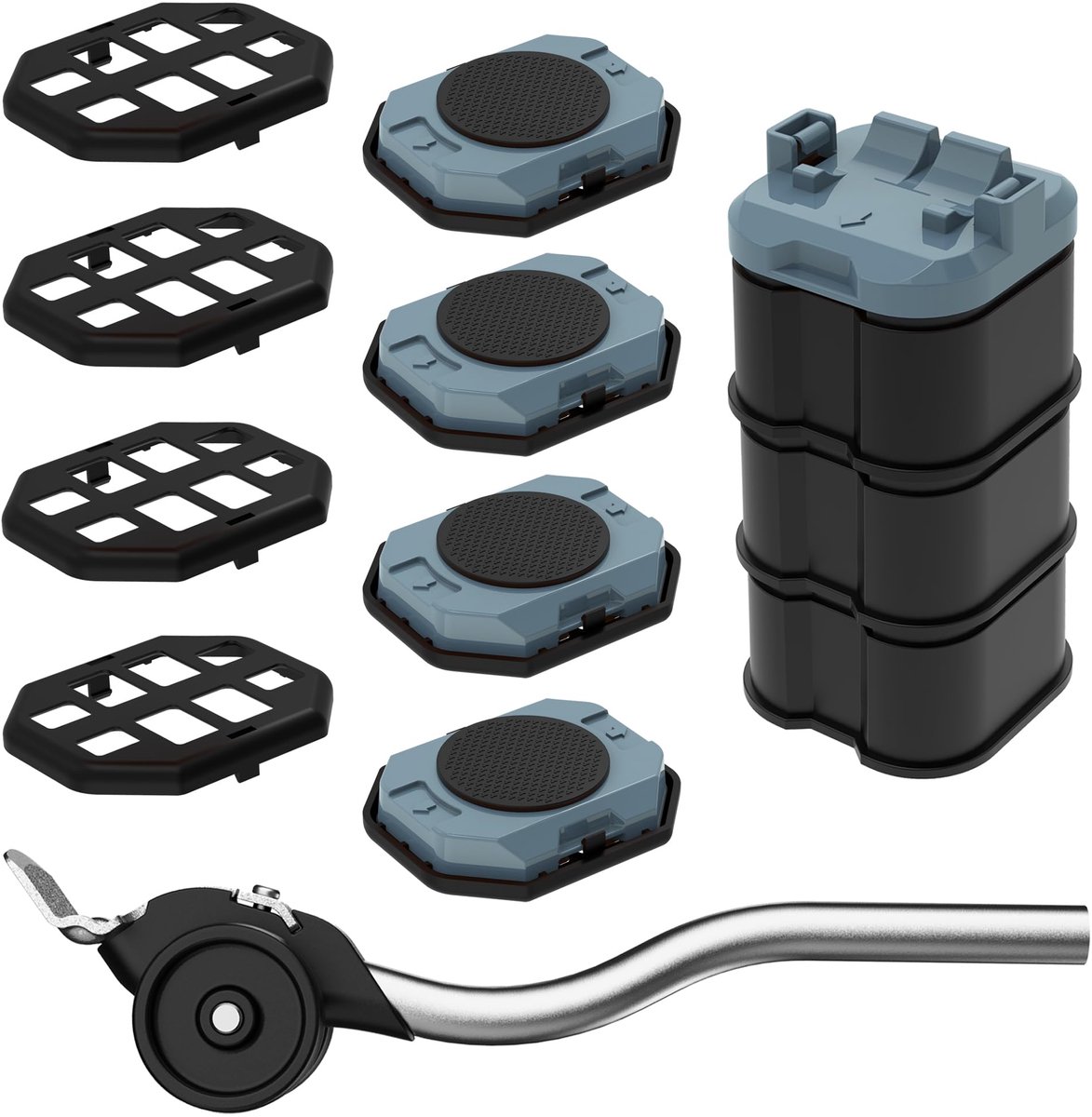 Meubel Verhuislift Set - Zware Meubel Lifter met Glijders - Voor Harde Vloeren en Tapijt - Grijs/Blauw