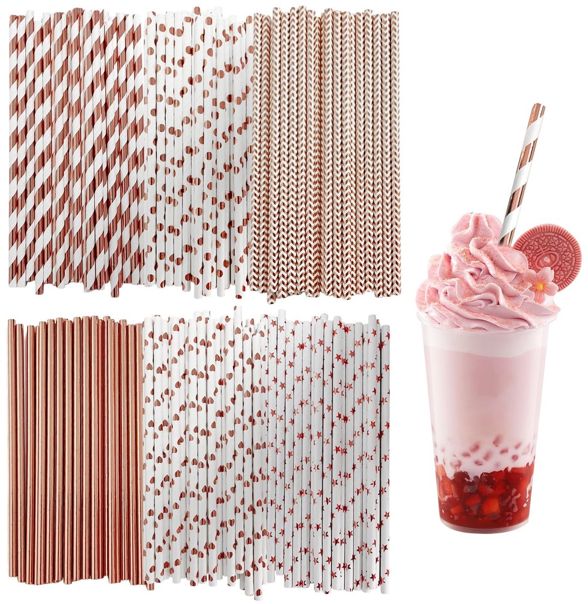 Dailygoods- Papieren Rietjes 150 Stuks -