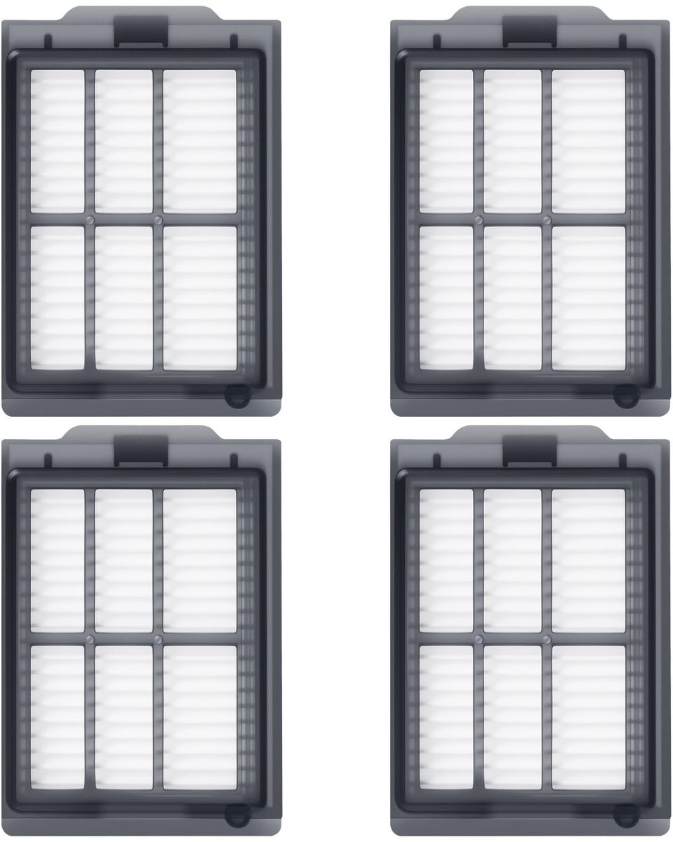 JHUBERS- HEPA Filter 4 Stuks - Vervangingsfilter - Geschikt voor iRobot Roomba 405/505 - Wasbaar en Herbruikbaar - Filtert 99,98% van Allergenen - Stofzuigerfilter
