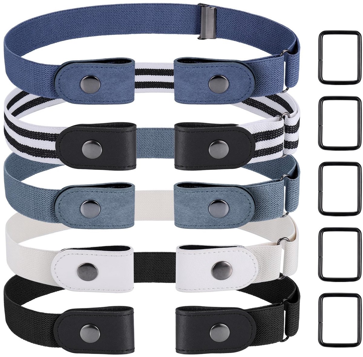 BRENZOOS- Elastische Stretchriem Verstelbaar van 55 cm tot 125 cm - Riem Zonder Gesp - Onzichtbare Riem - Comfortabele Riem - Geschikt voor Vrouwen/Mannen/Kinderen