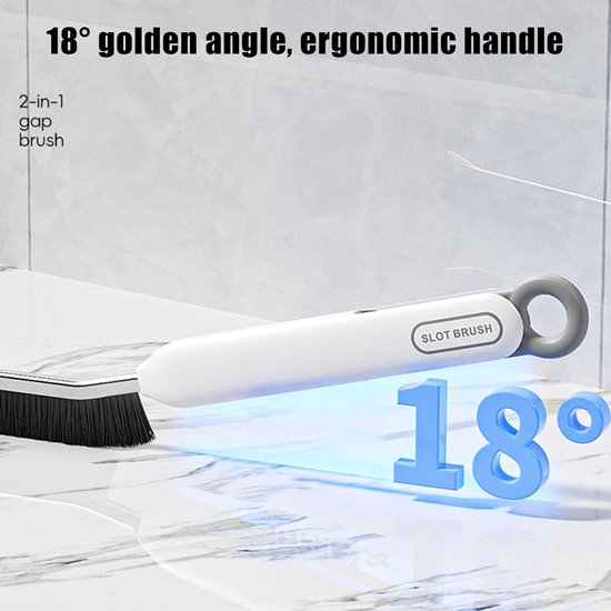 Voegenborstel Lange Hante - Schoonmaak Gereedschap - Dode Hoeken Reinigen - Ergonomische Handgreep - 29 cm Lengte - Wit — afbeelding 4