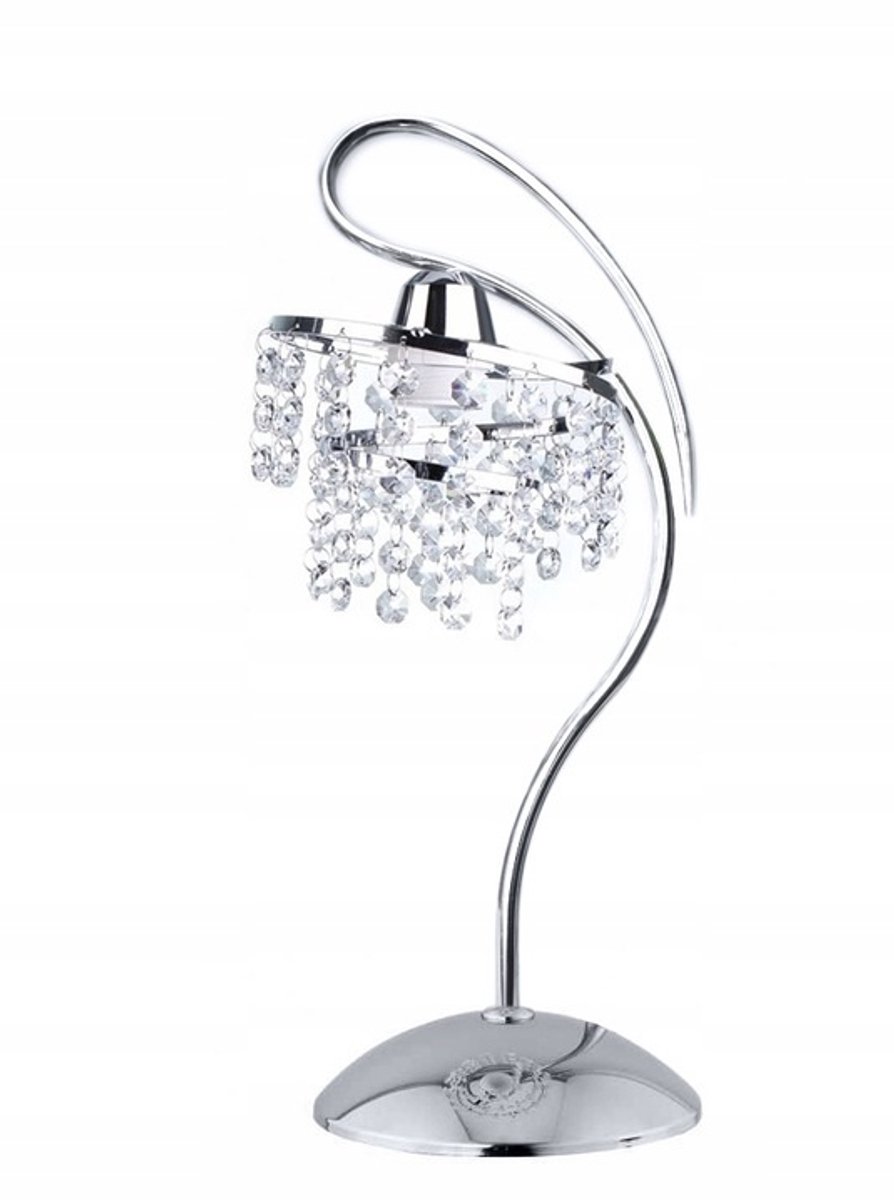 Kristallen Tafellamp met Chroom en LED - Glamour Stijl