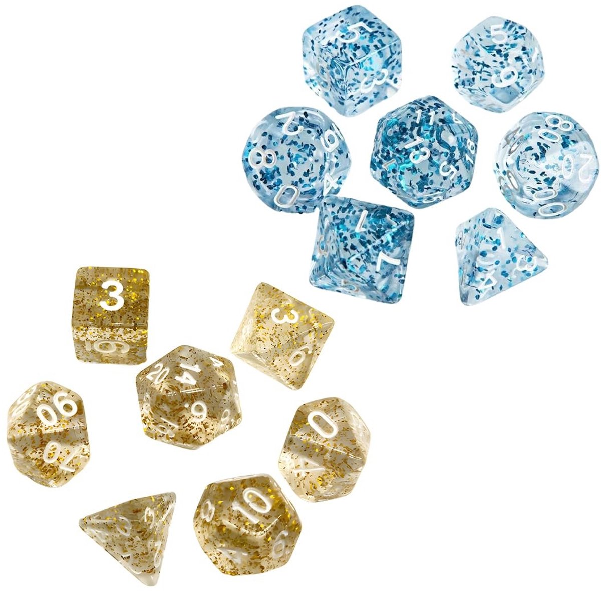 SOUQONE- Dobbelstenen 14-delige set - Polyedrische dobbelstenen - Tafeldobbelstenen - Dungeons en Dragons - Rollenspel dobbelstenen - Hoogwaardige kwaliteit