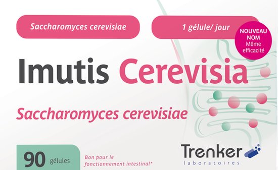 Imutis Cerevisia Saccharomyces cerevisiae doos met 90 capsules. Trenker.