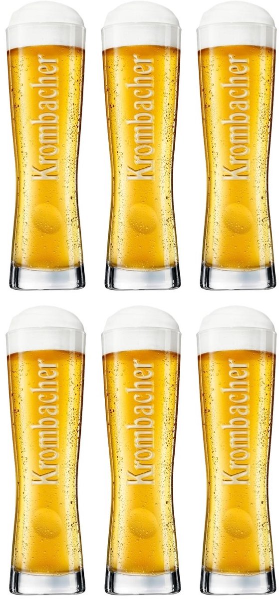 Krombacher Bierglazen Star Cup 250 ml - 6 stuks