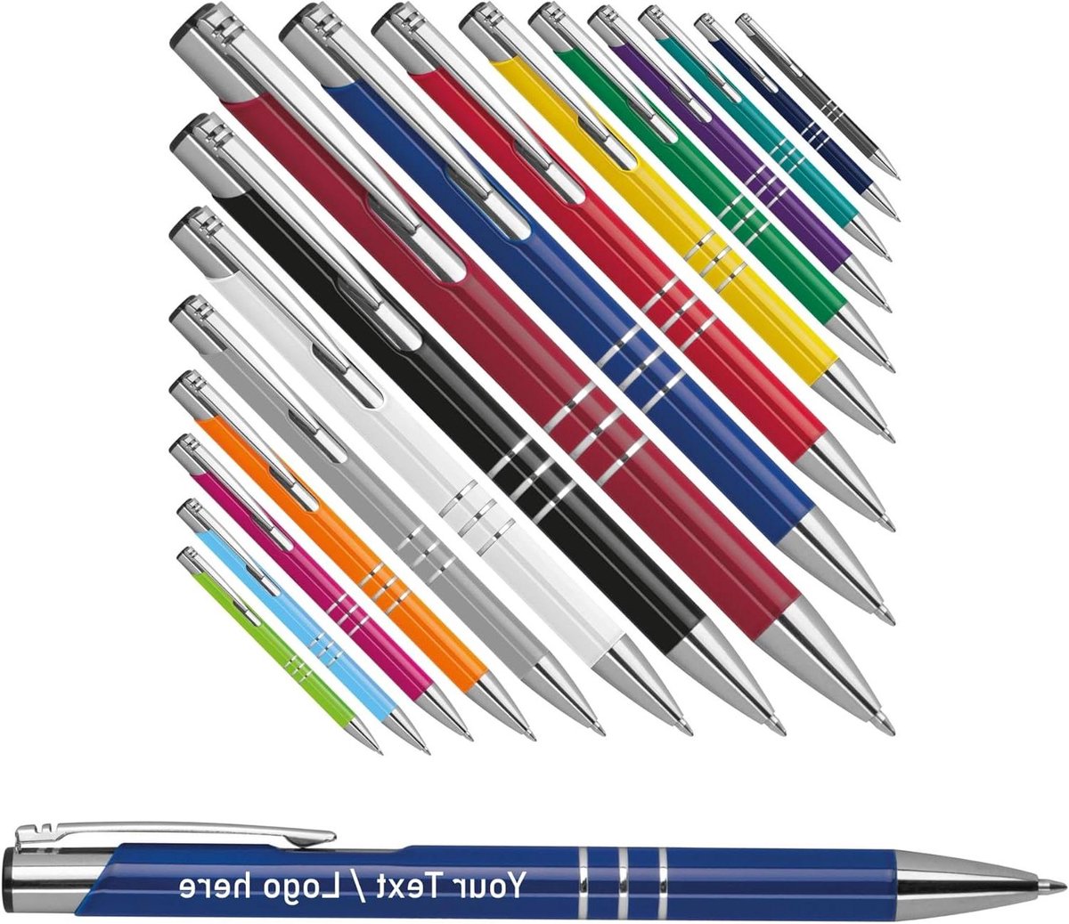 Ballpoint Pen - Schrijfgerei - Persoonlijk Cadeau - Met Gravure - 50 Stuks - Blauw