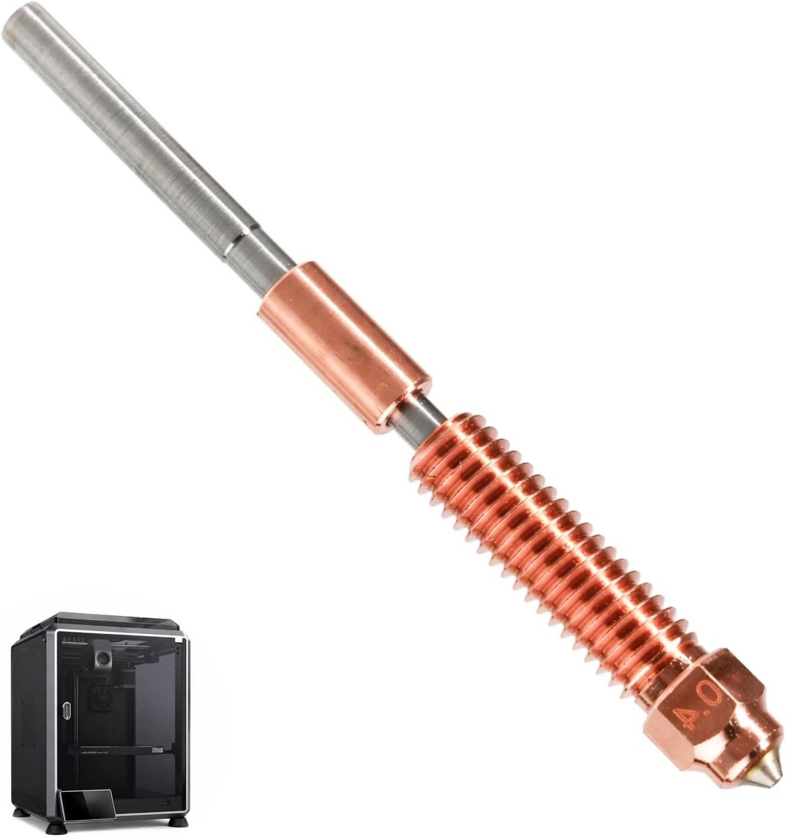 3D Printer Mondstuk - Hardstalen Nozzle - High-Flow Afdrukken - Titanium Heatbreak - 04 mm - Zilver