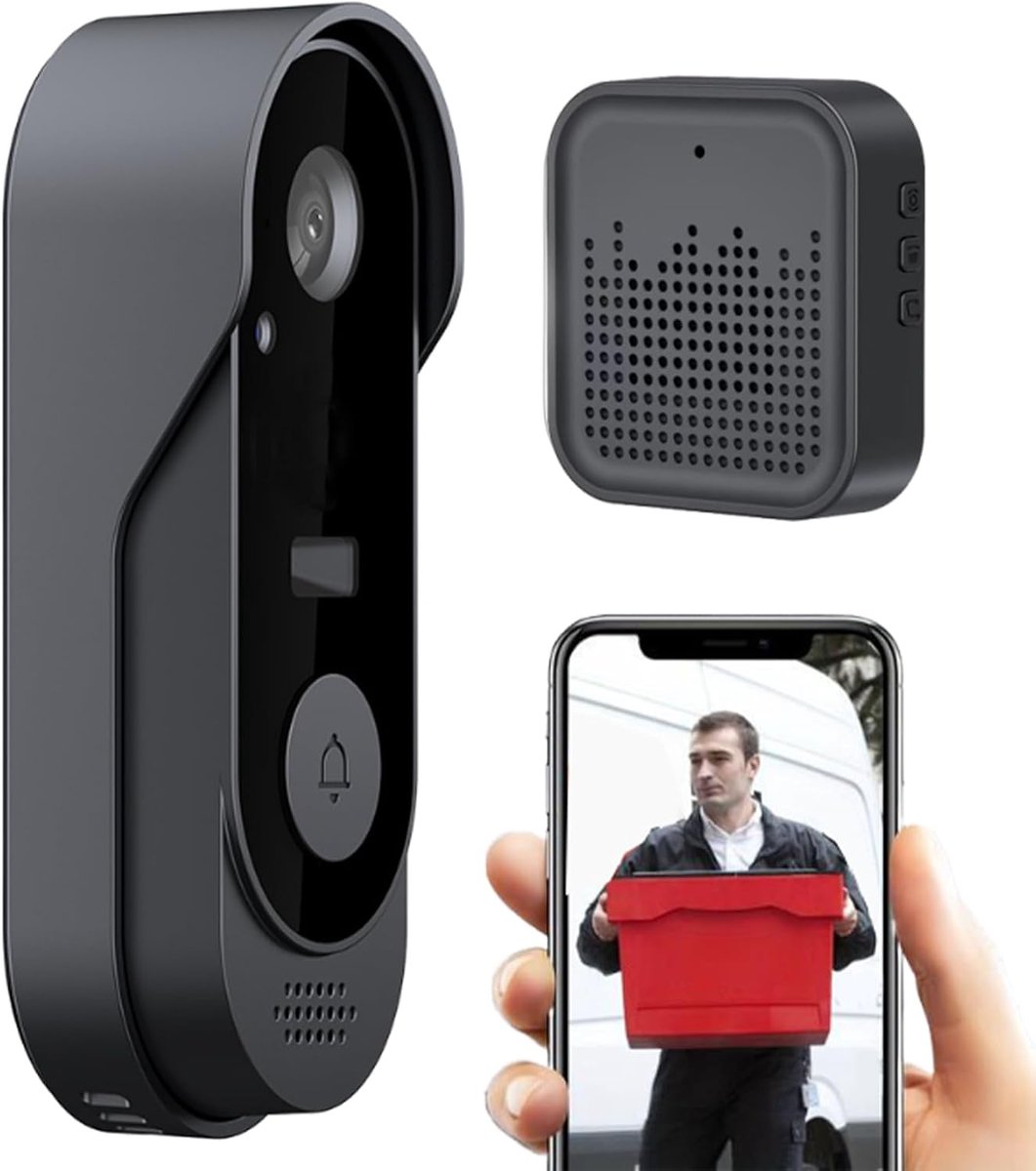 Videodeurbel Camera - Slimme Deurbel - Thuis Beveiliging - Bewegingsdetectie - 7 x 5 x 16 cm - Enkele Attribuut
