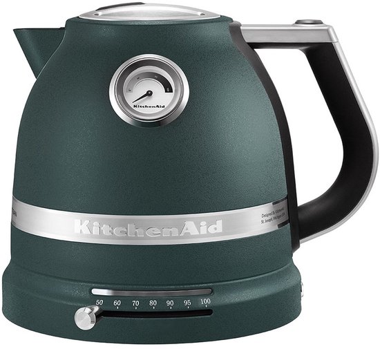 KitchenAid Waterkoker met temperatuurregeling - 1,5 L - Artisan - Retro waterkoker dubbelwandig - 2400 W - Groen