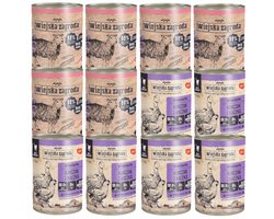 Wiejska Zagroda - Natvoer voor Katten - MIX Smaken - 12x400g