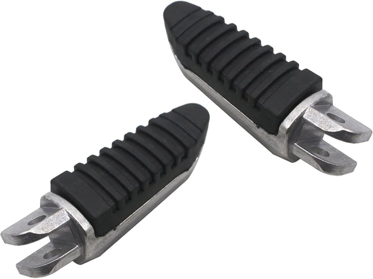 Voetsteunen Motor - Voorpedalen Set - Comfortabel Rijden - Antislip Aluminium Rubber - 12 x 3 cm - Zwart