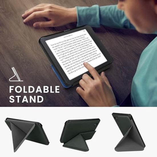 PromoHome E-reader Hoesje met Standaard voor Kobo Clara BW/Colour - Kunstleer - Donkergroen — afbeelding 3