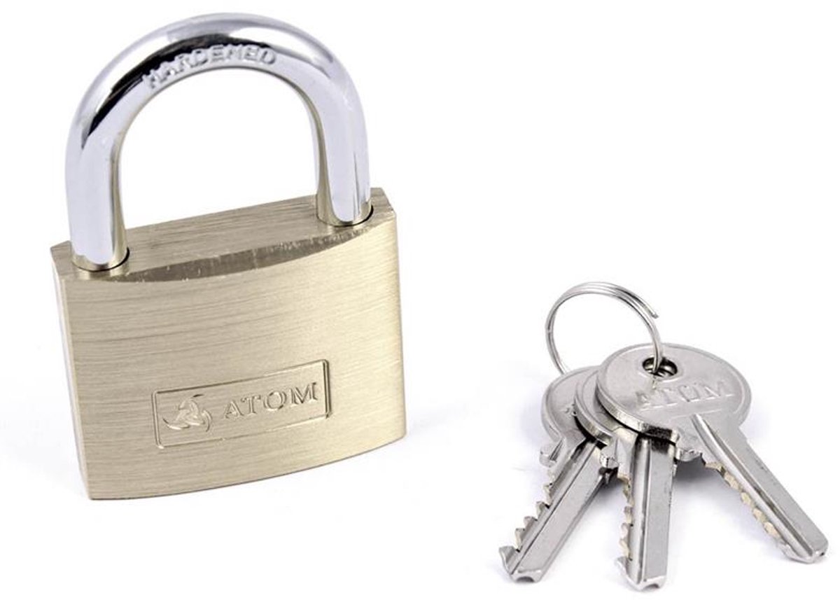 ATOM Messing Patent Hangslot 50mm - 3 Sleutels