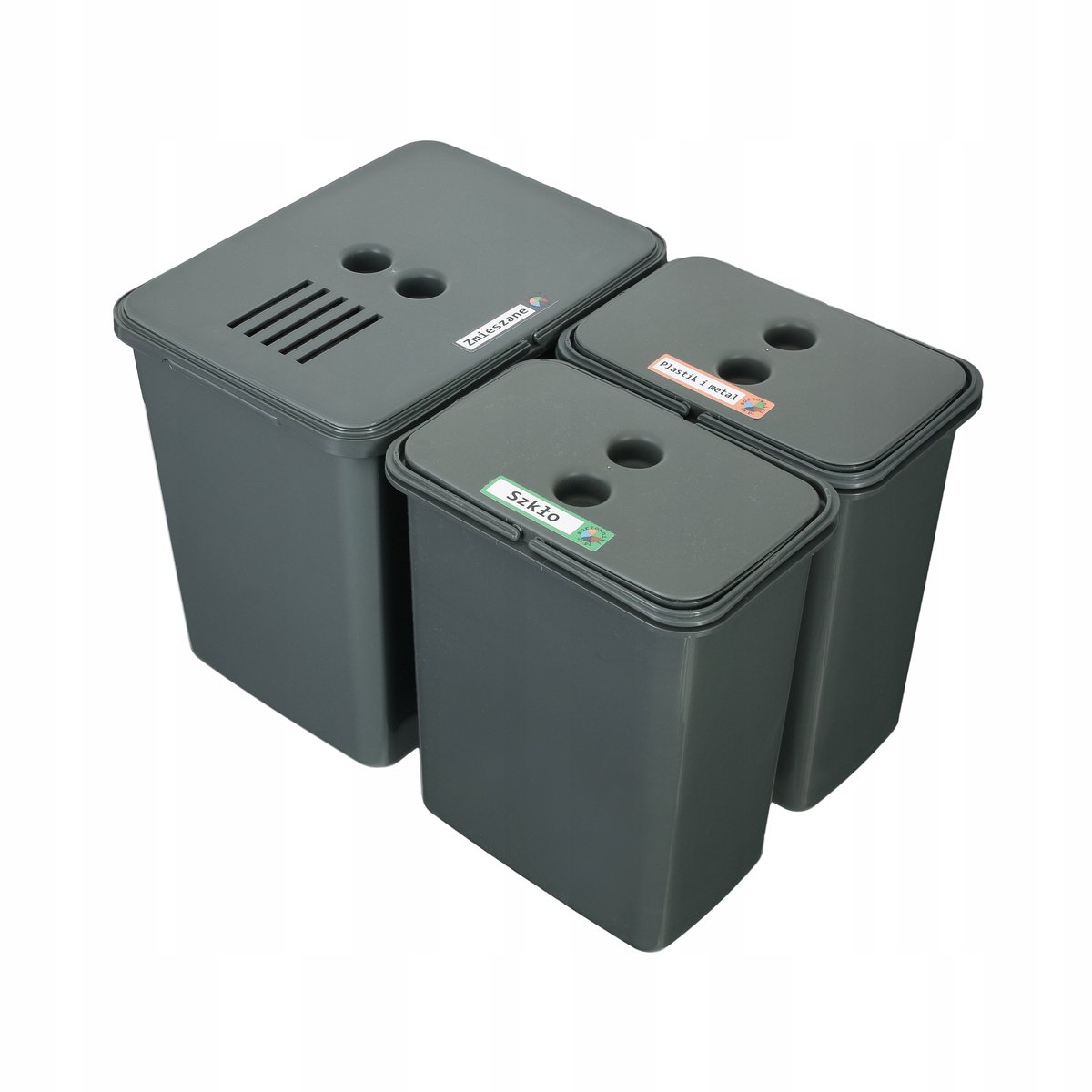 FLEXI Afvalscheidingsbakken voor BLUM Lade 60cm (1x16L, 2x8L)