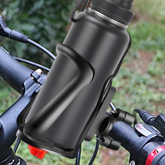 Fleshouder Fiets - Drinkhouder Stuur - Onderweg Drinken - Gereedschapsloze Montage - 20-35mm Frame - Zwart — afbeelding 2