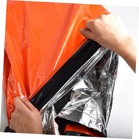 Nood Slaapzak - Bivakzak Overlevingsdeken - Buiten Activiteiten - Houdt Warmte Vast - 153x213cm - Oranje — afbeelding 2