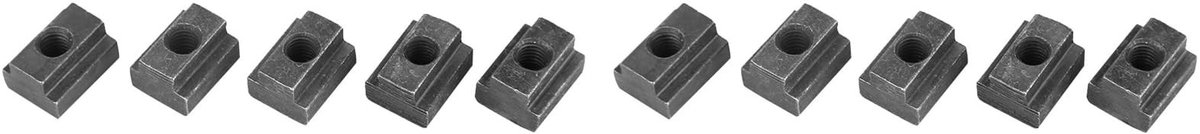 VLEMICO- Sleufmoeren M6 - Koolstofstaal 8.8 - Zwart Oxide - 10 Stuks - T-Slot Aluminium - Gloednieuw - T-sleufmoer