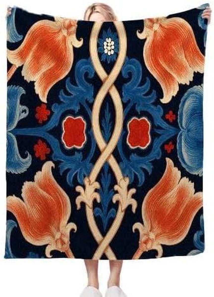 Knuffeldeken Kinderen - Zachte Pluche - Gezelligheid Thuis - Dubbelzijdig Materiaal - 100 x 150 cm - Bloemenprint