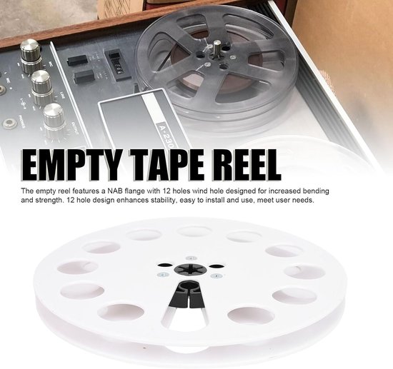 Lege Tapespoel - Opwikkelspoel Reel - Muziek Opnemen - 12 Gaten NAB-hub - 7 Inch - Wit — afbeelding 4