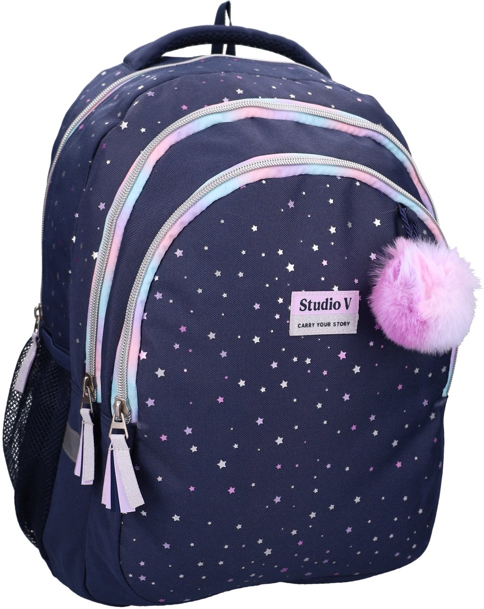 Studio V Stargazing Rugzak - Schooltas Meisjes - 34,8 liter - 44 x 33 x 24 cm - Polyester - Blauw