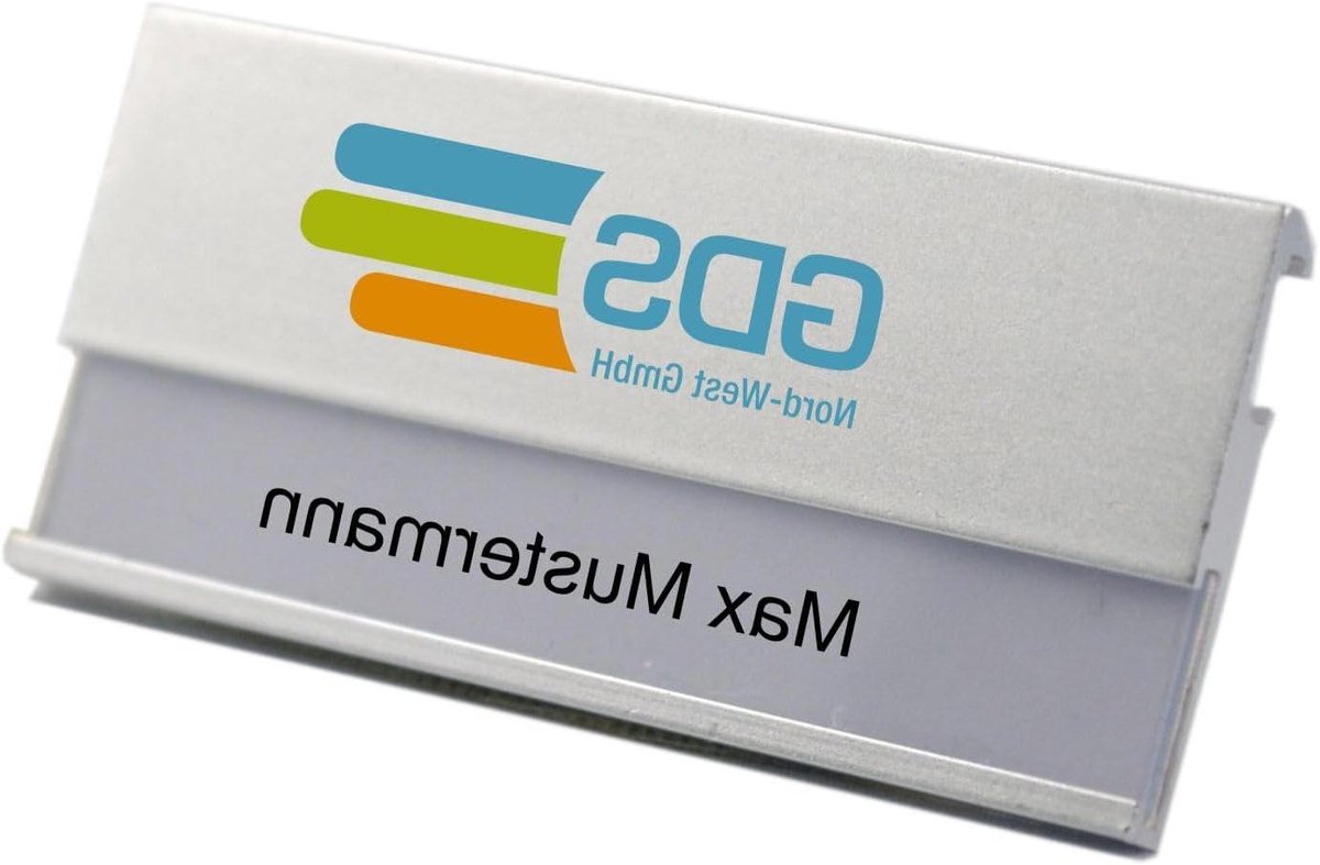 Metalen Naambordjes - Naamkaarten - Professionele Presentatie - Keuze Bevestiging - 70 x 30 mm - Zilver