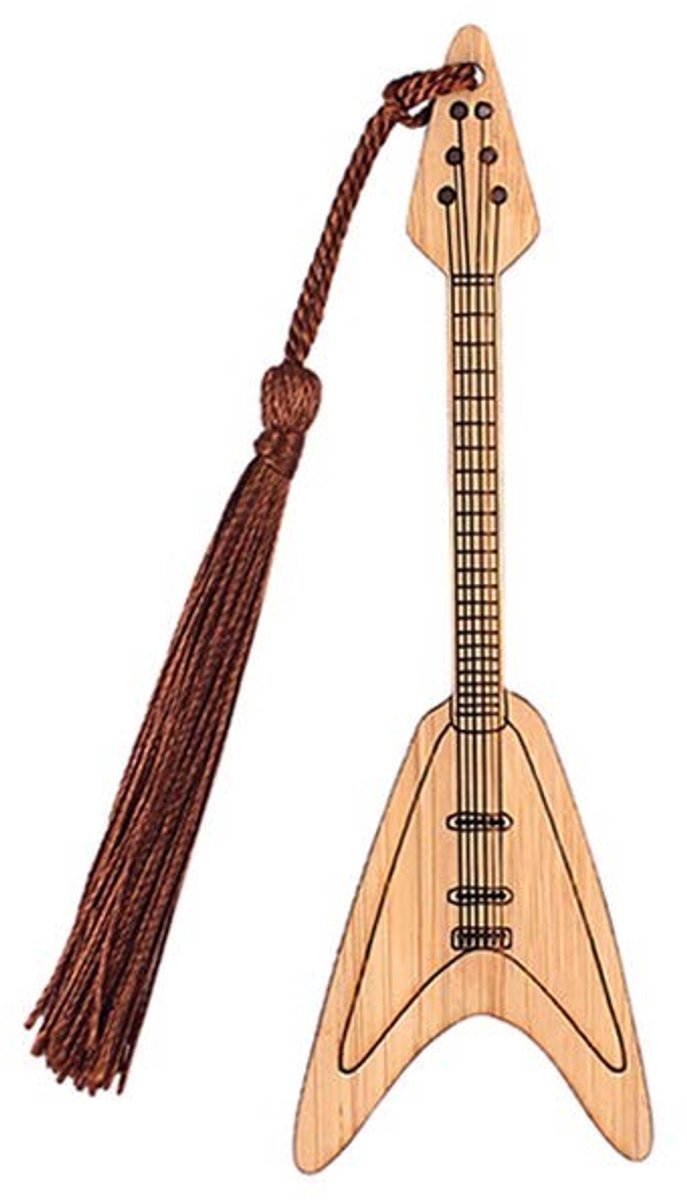 JHUBERS- Bladwijzer Gitaar Vorm - Bamboe Bladwijzer - DIY Projecten - Huwelijksgeschenken - Souvenirs - Relatiegeschenken - Boekenlegger