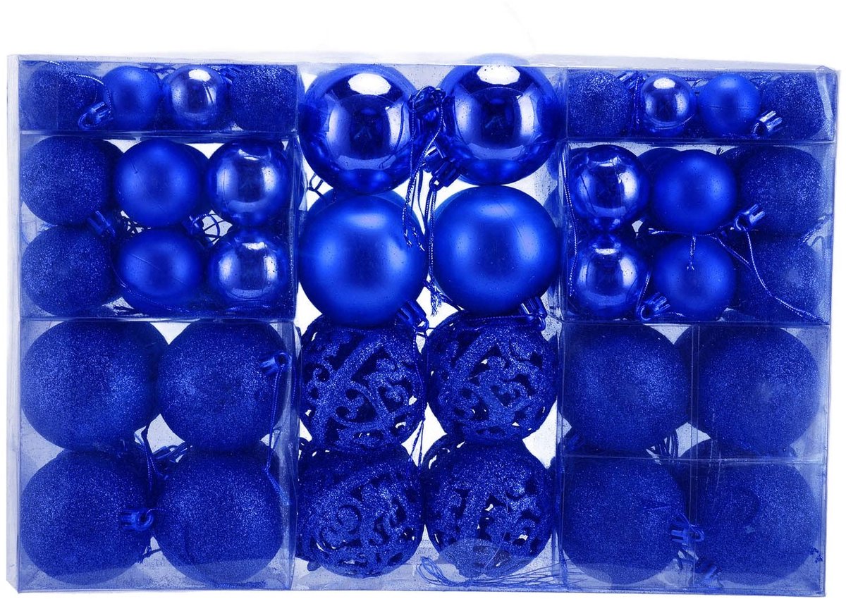 JHUBERS- Kerstballen 100 Stuks - Kunststof Decoratie - Glitter/Matte/Helder - Diverse Maten - Duurzaam - Geschikt voor Feestdecoratie - Kerstdecoratie