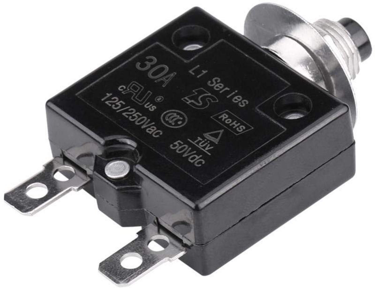 ZEYNOMAX - Thermal circuit breaker - Overload bescherming - 30 A - Zwart - Huidige beveiliging - Betrouwbare stroomonderbreking - Geschikt voor elek...