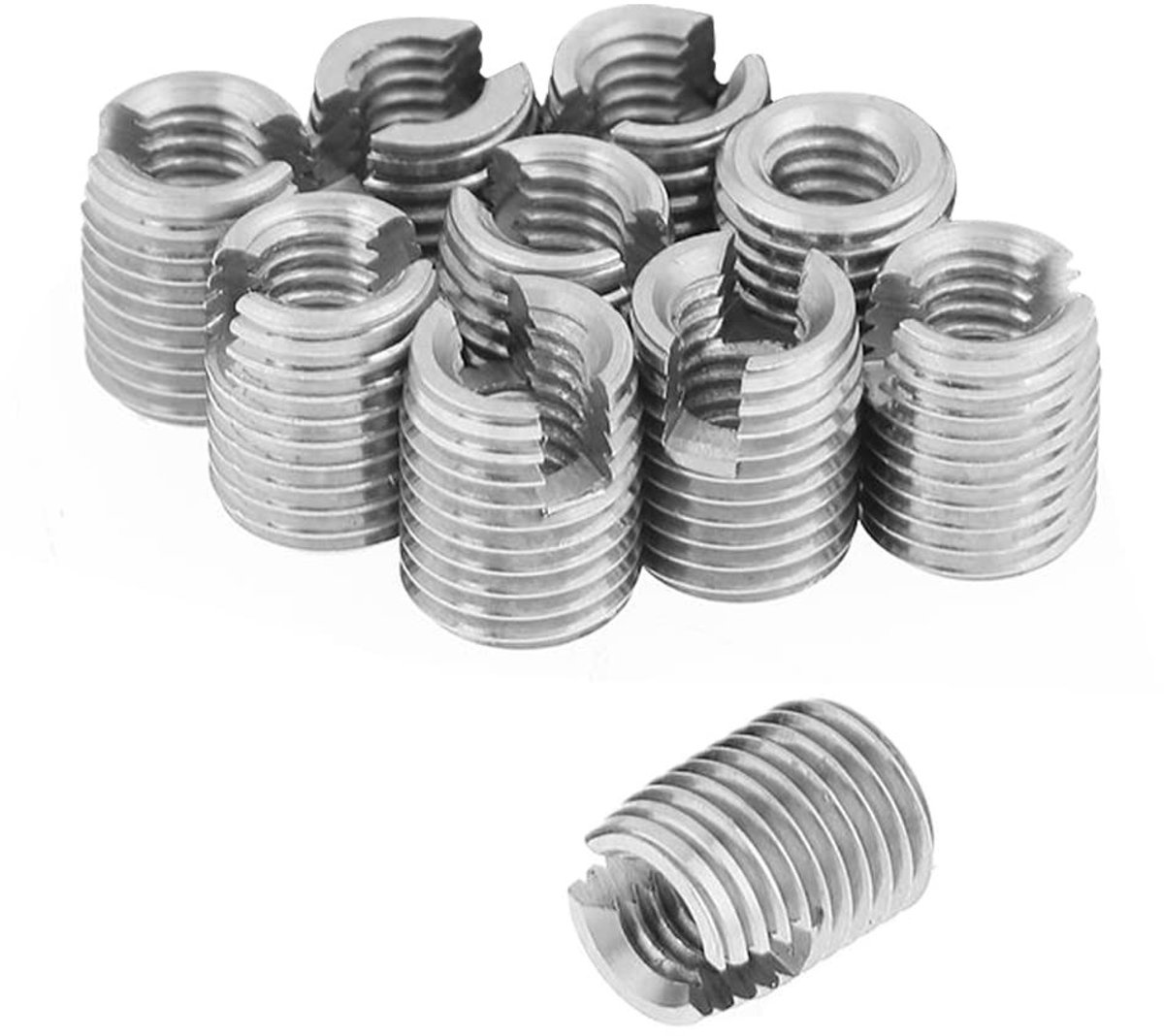ZEYNOMAX- Schroefdraad Inserts 10 Stuks - Draad Reparatie Kit - M6/M10 - Koolstofstaal - Slijtagebestendig - Lange Levensduur - Draadreparatie