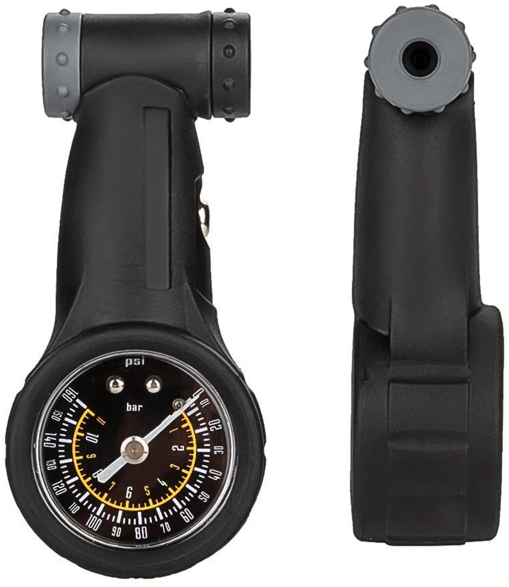 JHUBERS- Bandenspanningsmeter Hoogwaardig Kunststof - Bandenmeter - Fietsaccessoire - Draagbaar - Geschikt voor Presta/Schrader - Meetbereik 0-160 psi