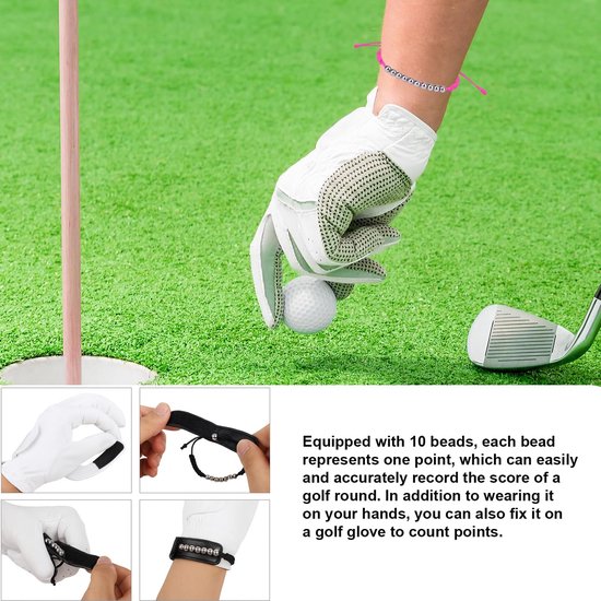 JHUBERS- Scoreteller Roestvrij Staal - Verstelbare Armband - Golf Slagenteller - Polsband Accessoire - Cadeau voor Dames/Heren - Omtrek 17-30 cm - Golfarmband van Jhubers — afbeelding 2