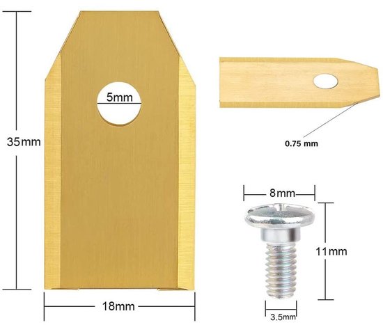 Messen Messenset 30-delig - Vervangende Messen - Premium Kwaliteit - Roestvrij Staal - Bladdikte 0,75 mm - Compatibel met Robotmaaiers - Vervangingsmessen — afbeelding 4