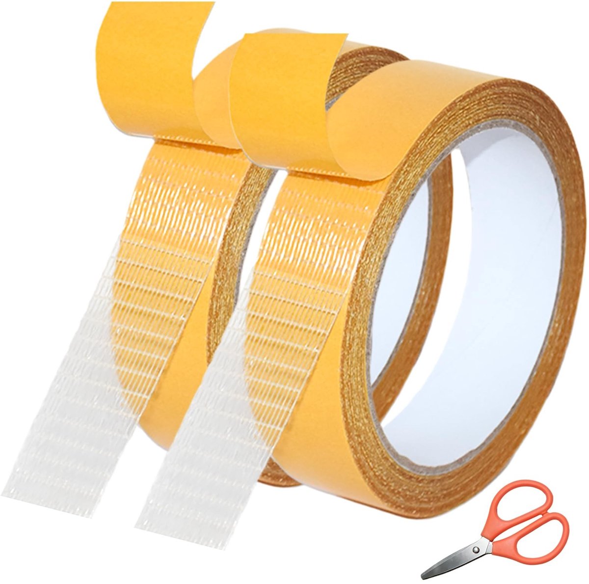 Dailygoods- Dubbelzijdige Tape Extra Sterk - Dubbelzijdige Stoffen Tape - Tapijttape - 2 Rollen - 2,5 cm x 10 m - Ideaal voor Textiel - Textieltape