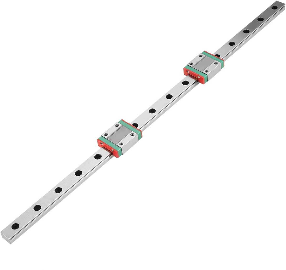 Dailygoods- Lineaire Rail 400 mm - MGN12 Glijrail - 2x MGN12B Glijblokken - Lagerstaal - Vergrendeld - Flexibel Smeersysteem - Geleiderail