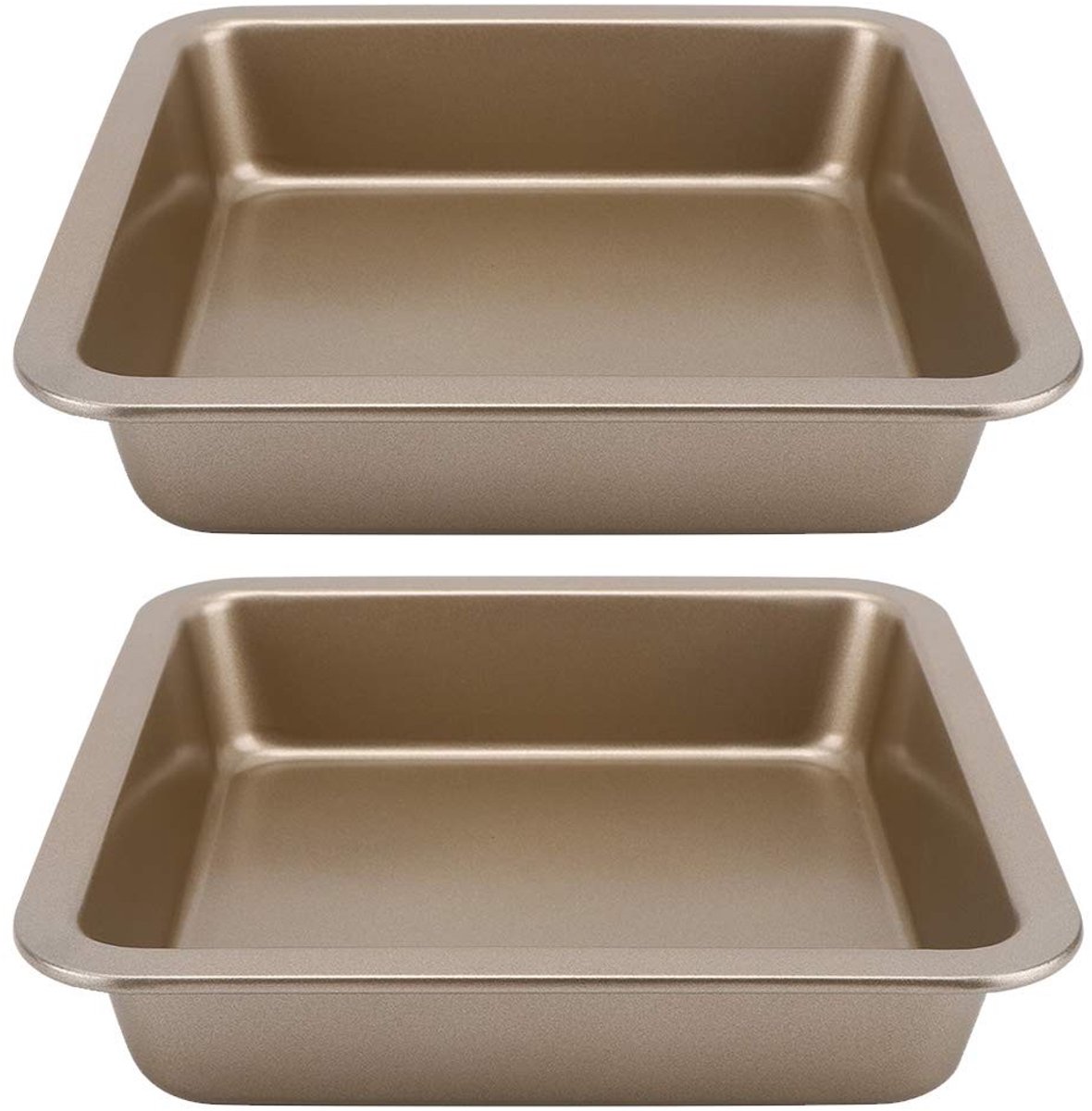 Dailygoods- Taartvorm 9 Inch - Vierkante Cakevorm - Professionele Bakvormen - Koolstofstaal - Antiaanbaklaag - Set van 2 Stuks - Cakepan
