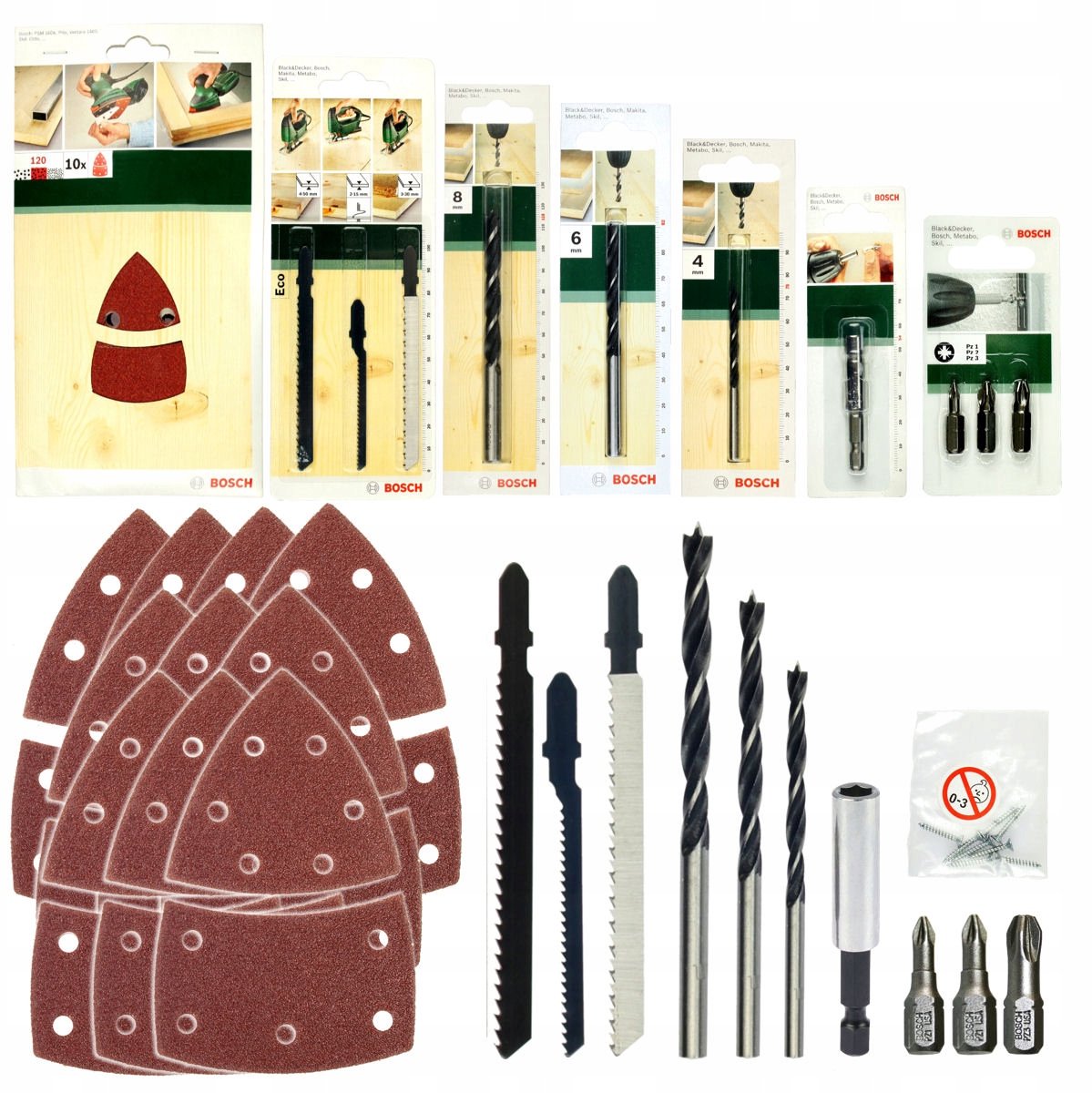 Bosch 28-delige accessoireset: Boren, Schuren & Schroeven