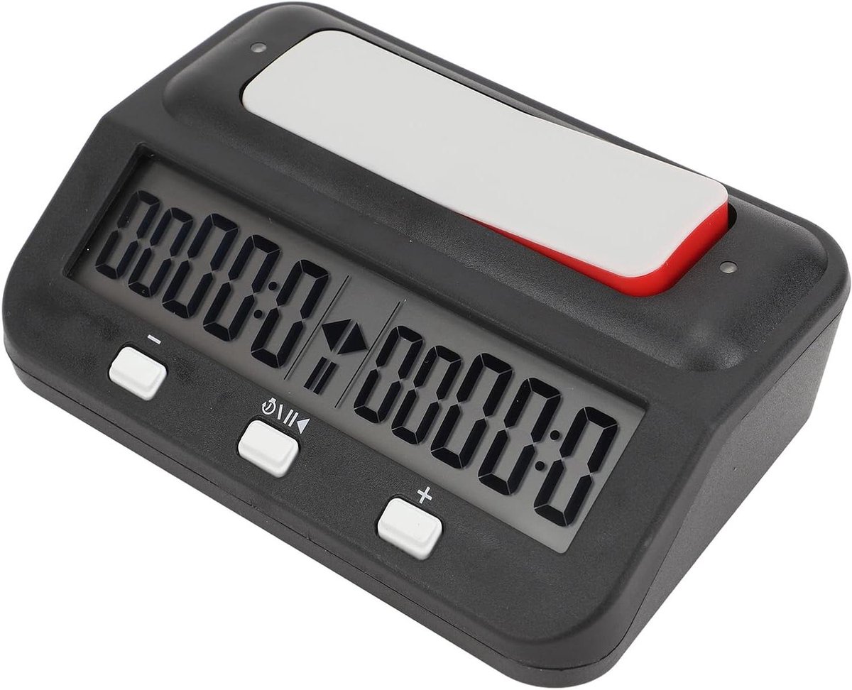 Digitale Schaakklok - Spel Timer - Wedstrijd Timing - Multifunctionele Functies - 17 x 6 cm - Zwart
