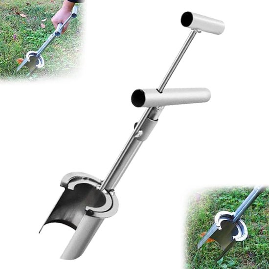 Bloembollen Plantgereedschap - Tuinplanter Zaailing - Efficiënt Planten - Roestvrij Staal - 35 cm Lengte - Zilver — afbeelding 2
