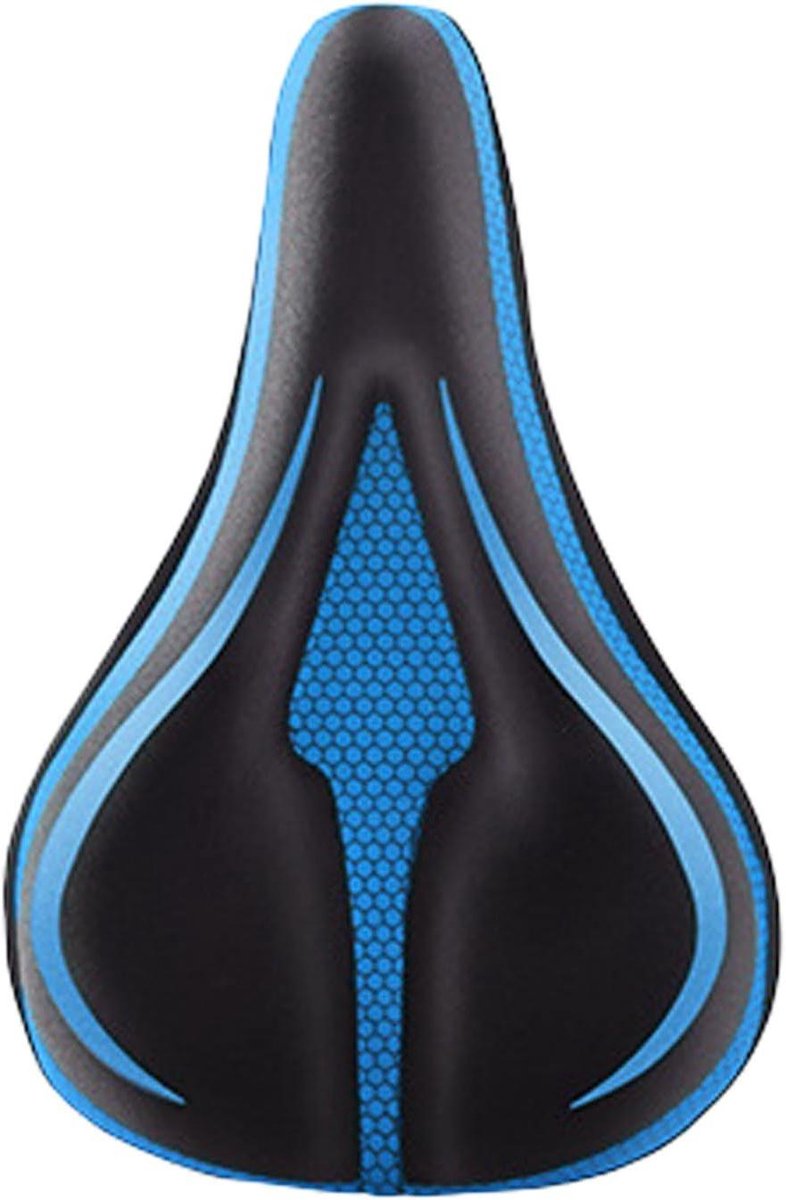 Fietszadelkussen - Gevoerde stoelhoes - Comfortabel fietsen - Schokabsorberend en ademend - 28 x 18 cm - Donkerblauw