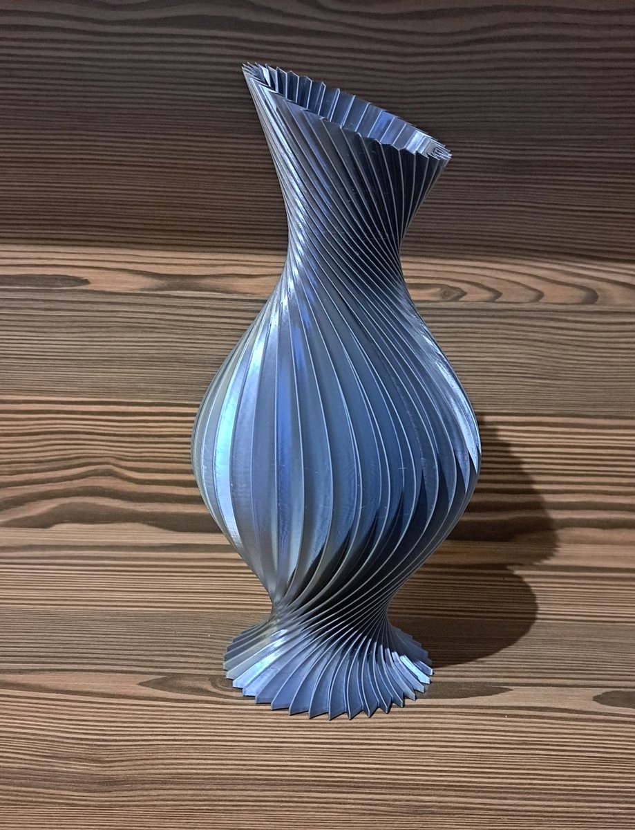 Decoratieve 3D Vaas - Onbreekbaar - Grijs - 24 cm Hoog