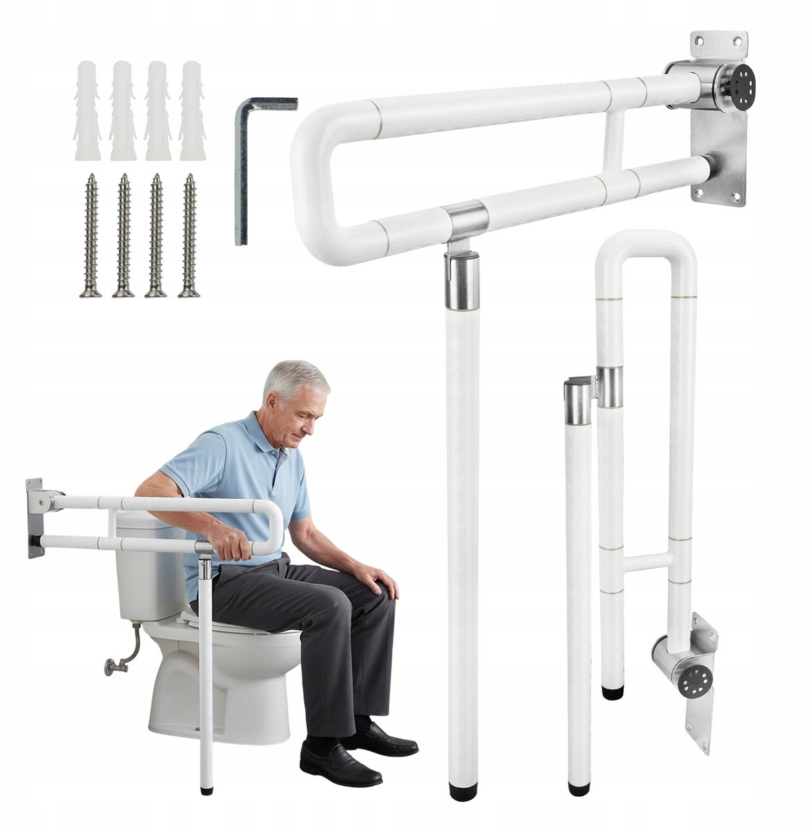Opklapbare Toiletbeugel RVS - Antislip & Veilig (200kg)