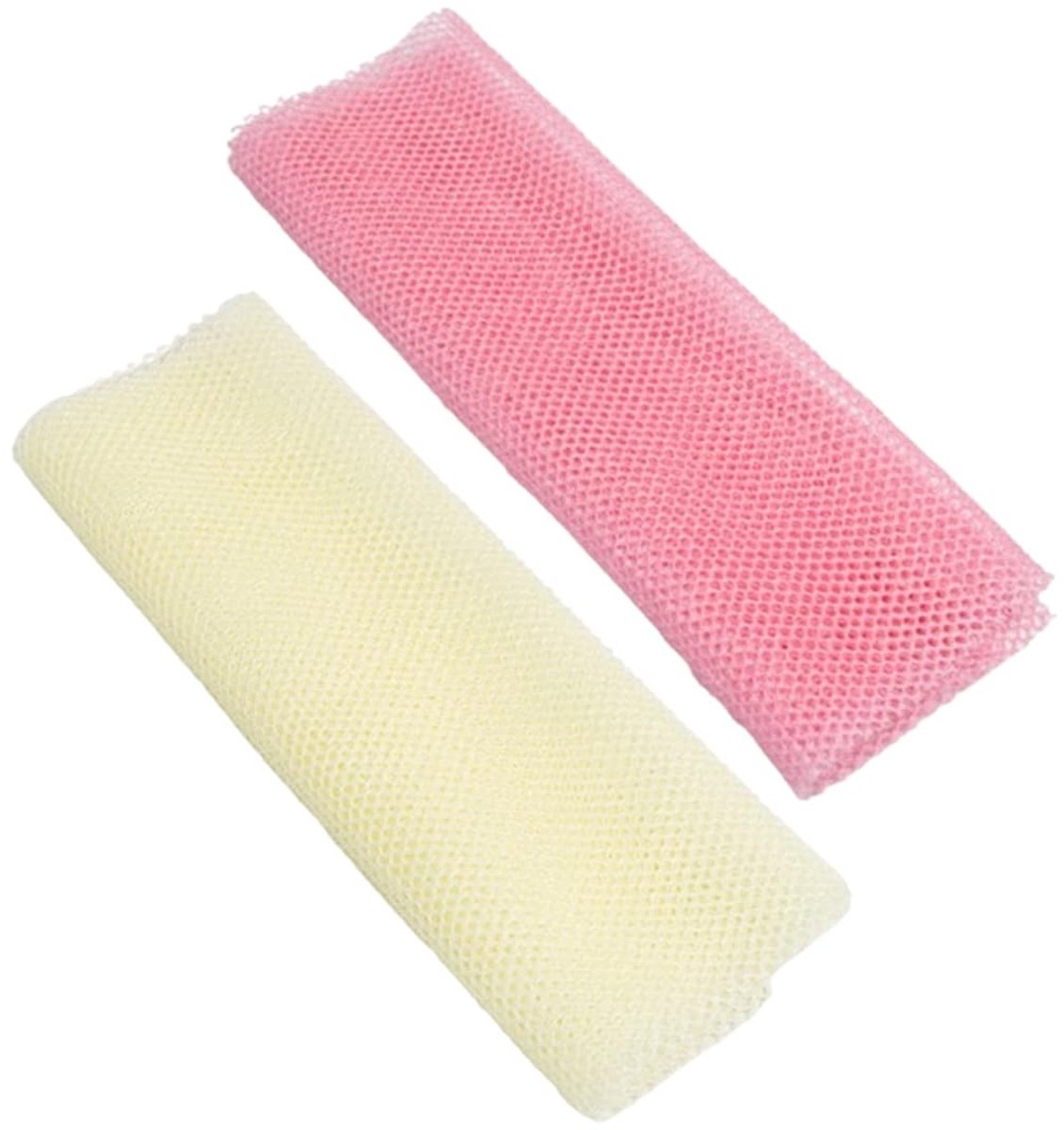 Dailygoods- Douchespons 65 x 20 cm - Afrikaanse Peeling - Sponsnet voor Lichaamscrub - Wasnet van Nylon - 2 Stuks - Duurzaam en Betrouwbaar - Scrubspons