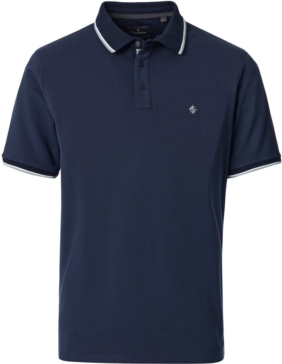 CASAMODA Polo Piqué Contrast Donkerblauw (navy) - Maat XL - Heren