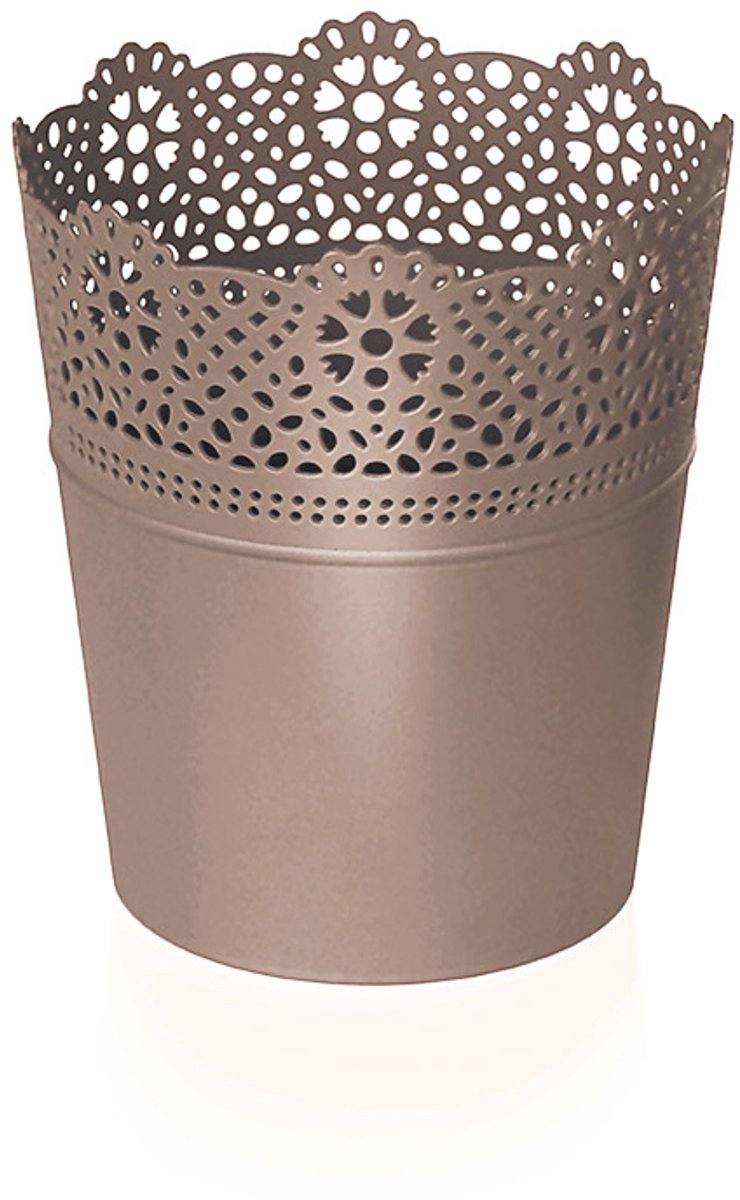 Prosperplast Kanten Pot Mokkabruin 16cm x 18,5cm - Decoratieve Pot