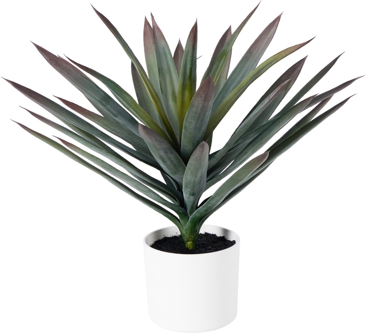 Kunstplant decoratief ORNO, Diameter 40 x 50cm, Agave in witte pot