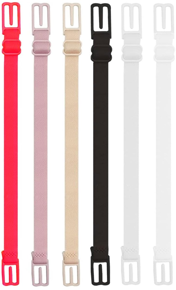 Dailygoods- Bh-bandjes Verstelbaar - Antislip Beha-bandjes - Elastische Clip - Geschikt voor Alle Cupmaten - 6 Kleuren - Hoogwaardige Polyestervezel