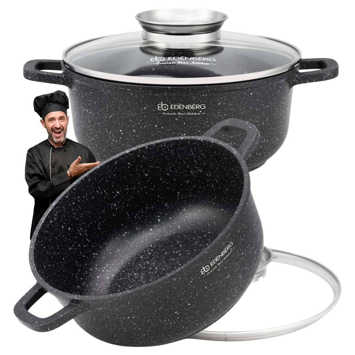 Marmite 28cm 6.8L met AROMA KNOB & Siliconen Handvatten